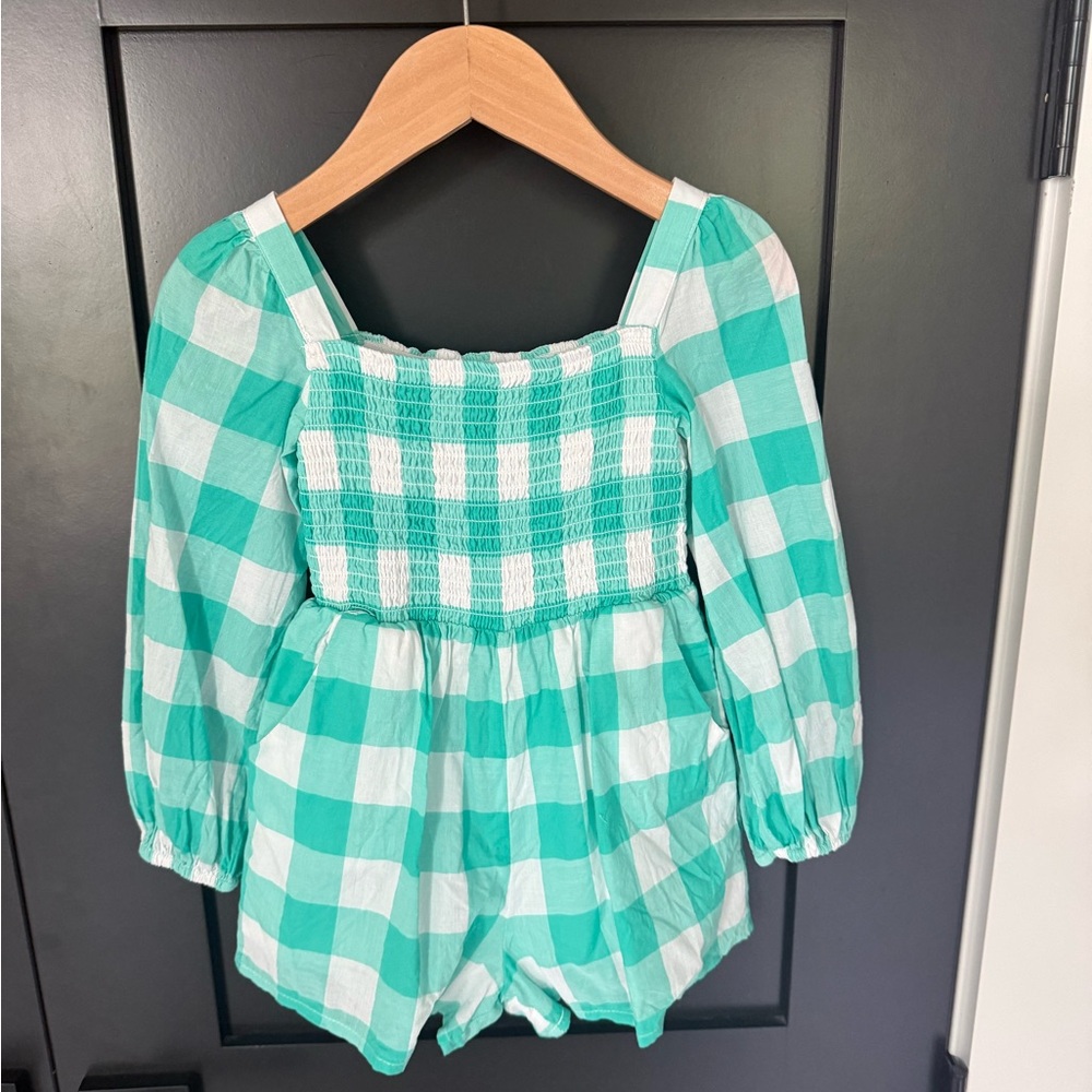 Janie and Jack Mint Smocked Romper